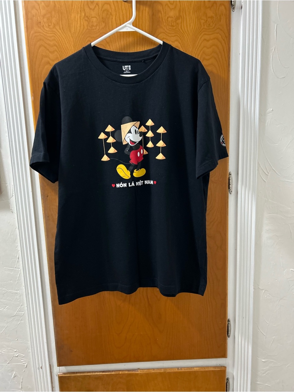 Uniqlo  UT Black Disney Mickey Graphic Tee with Yellow and Red Accents